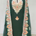 Reyon Cotton Kashmiri Suit with dupatta and Heavy Ari Embroidery