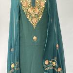 Summer cool ari work suit with heavy embroidered dupatta