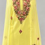 Summer cool ari work suit with heavy embroidered dupatta