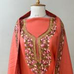 Kashmiri Ari + zari work wool full suit (gala, pala, boti)
