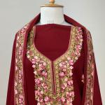 Kashmiri Ari + zari work wool full suit (gala, pala, boti)