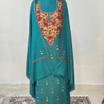Pure Poly Wool Kashmiri Ari Work Full Suit With Stole (Gala+Boti) light weight