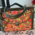 Artisanal Kashmiri Embroidered Multi-Compartment Handbag with Adjustable Sling