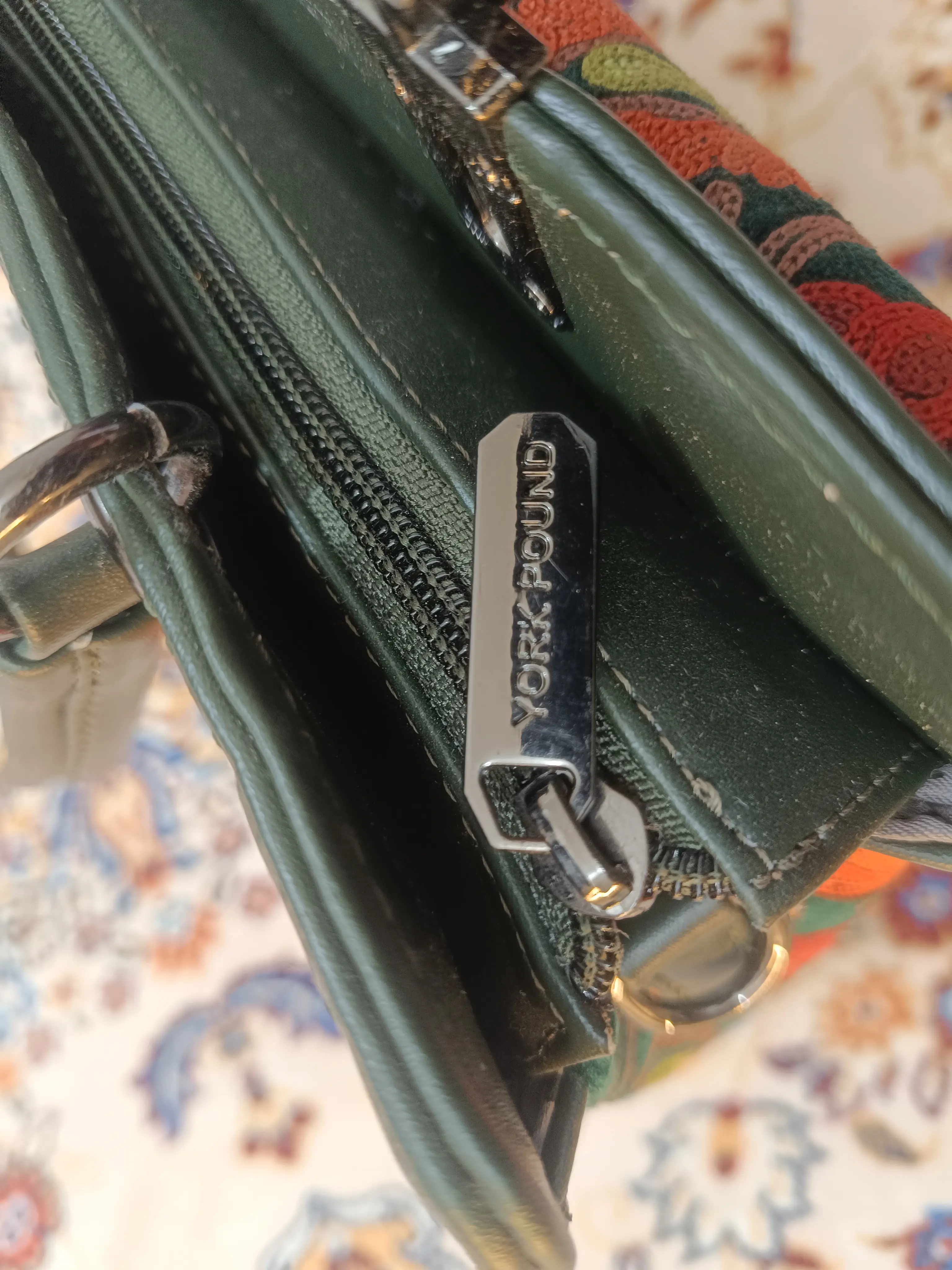 Artisanal Kashmiri Embroidered Multi-Compartment Handbag with Adjustable Sling