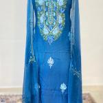 pure Upada silk suit with ari work dupatta and heavy embroidery