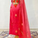 pure Upada silk suit with ari work dupatta and heavy embroidery