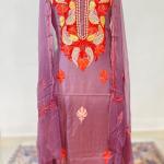 pure Upada silk suit with ari work dupatta and heavy embroidery