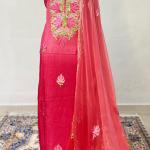 pure Upada silk suit with ari work dupatta and heavy embroidery