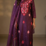 pure Upada silk suit with ari work dupatta and heavy embroidery