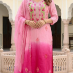 pure Upada silk suit with ari work dupatta and heavy embroidery