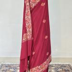 Pure silk saree with aari work heavy embroidery