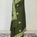 Pure silk saree with aari work heavy embroidery